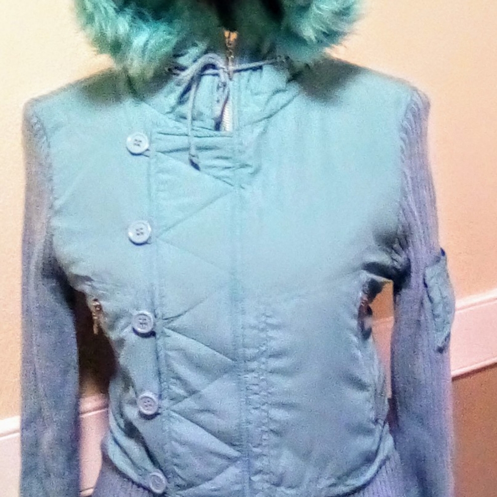 Teal sweater jacket